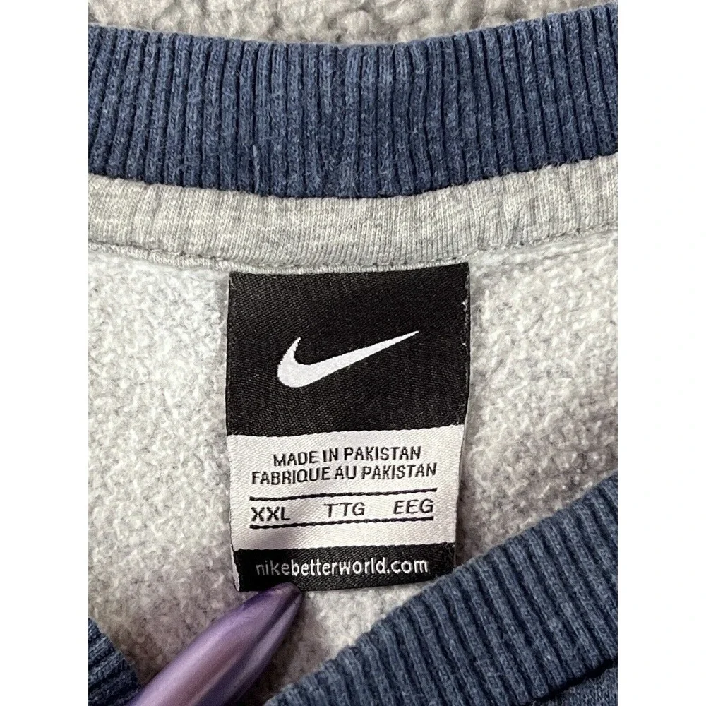 Nike‎ Sweatshirt Men 2XL Y2K Embroidered Mini Swoosh Thrashed Grunge Streetwear